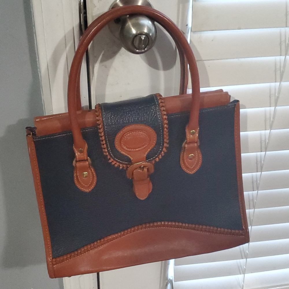 Vintage Lebong Original Collection Blue Brown Purse Bag Pocketbook.
